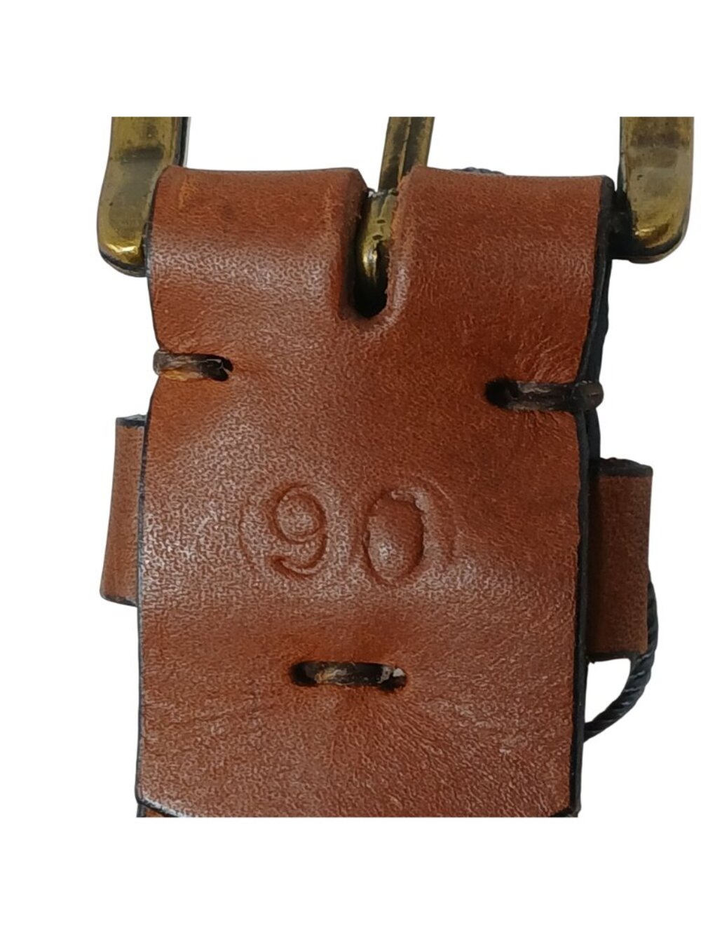 Gaucho Brown Leather Belt 90 cm Sz 35 Embroidered Western Tribal w/Buckle #D35H - Picture 9 of 11